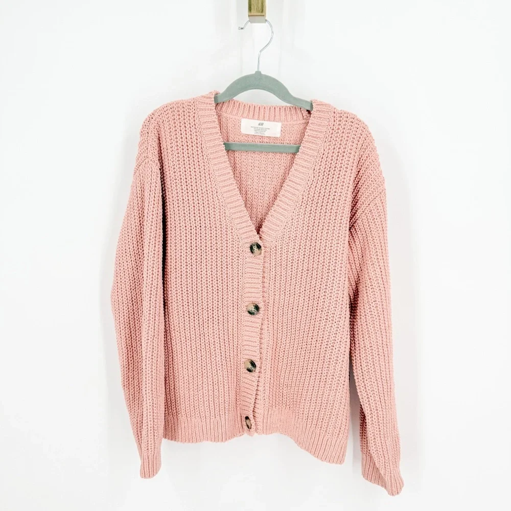 H&M Blush Button-Up Kids Sweater